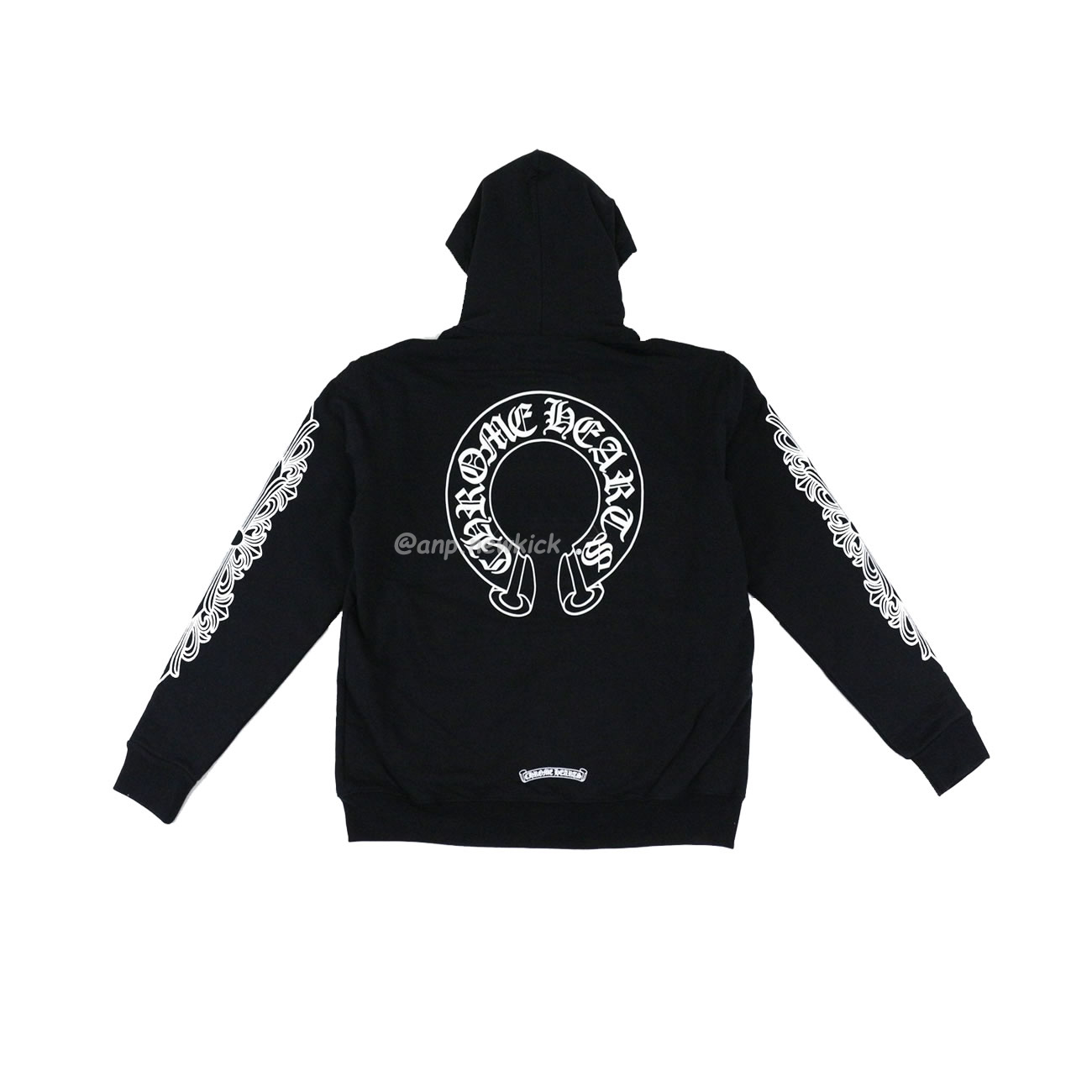 Chrome Hearts Horseshoe Floral Cross Sleeve Fleece Zip Hoodie (2) - newkick.app